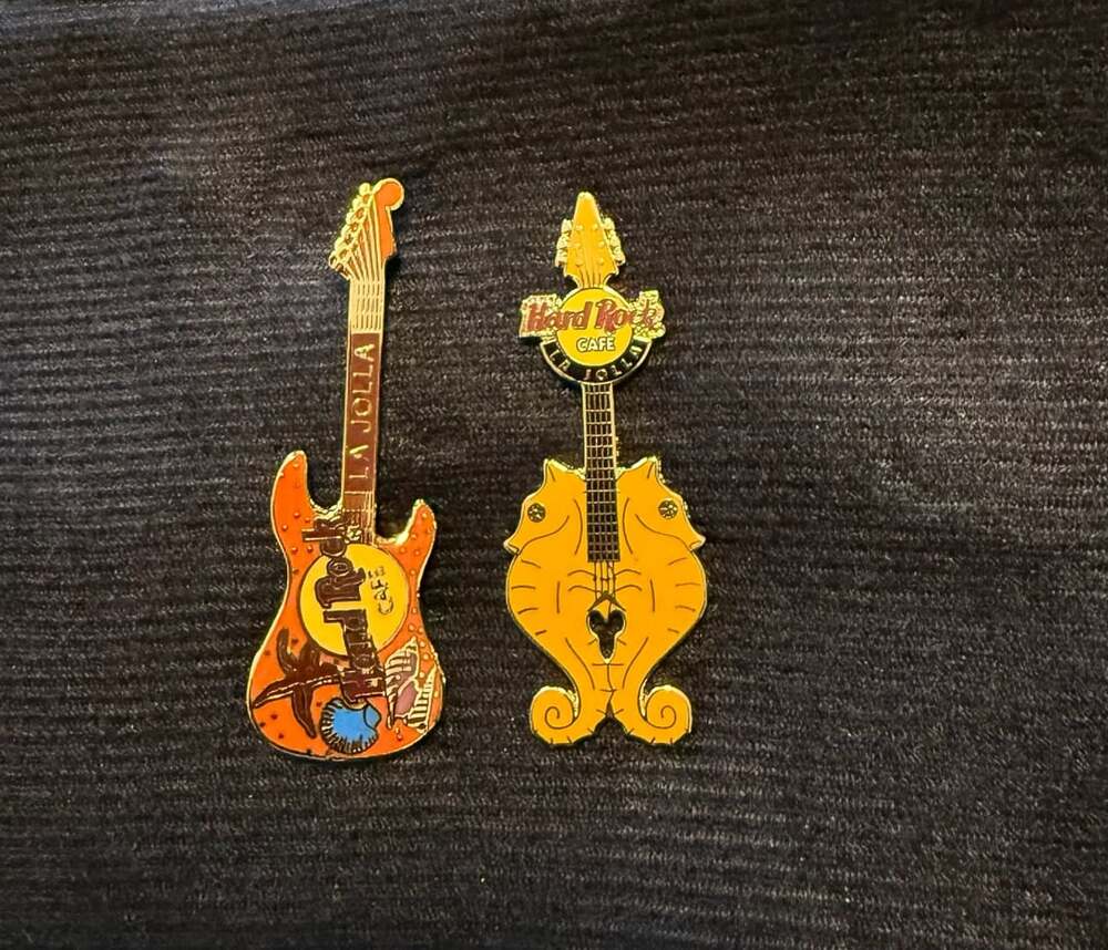 Hard Rock Cafe La Jolla Guitar Pins - Lot of 2